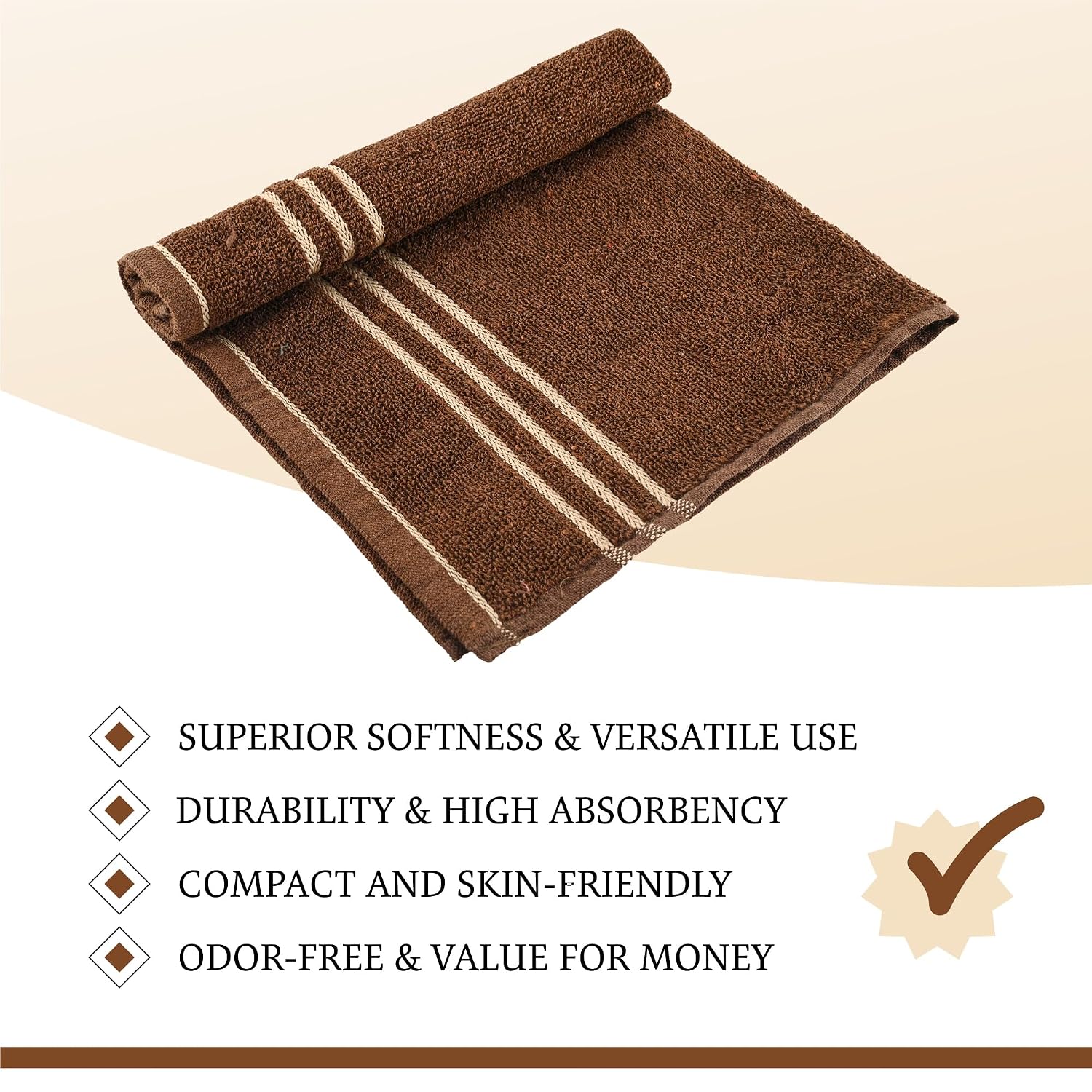 Kuber Industries Soft Cotton Face Towels 2400 Gsm | Easily Washable Towels & Workout Gym Napkins For Men - Dark Brown & Blue (Pack Of 12)