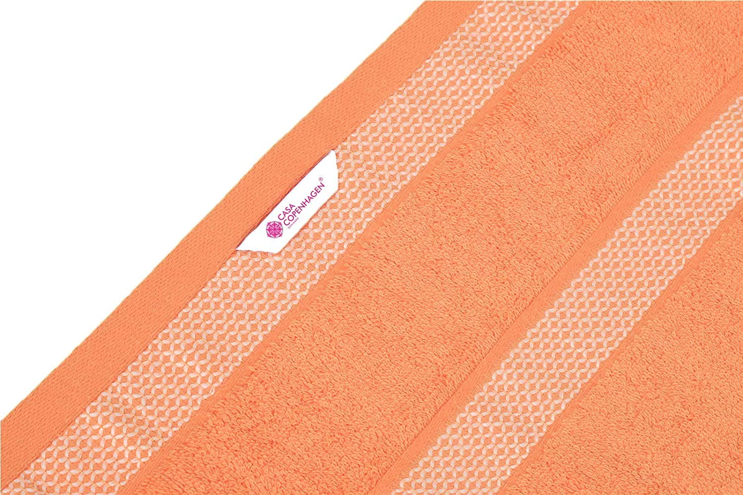 Casa Copenhagen Egyptian Cotton Solitaire Hand Towel 740 Gsm (Malibu Peach)- Pack Of 6