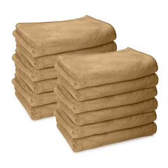 Housse Premium Microfiber Face Towel 1700 Gsm | Korean Beauty Ultra Absorbent, Odour-Free, Quick Dry Face Towel (Pack Of 12) - Prairie Sand
