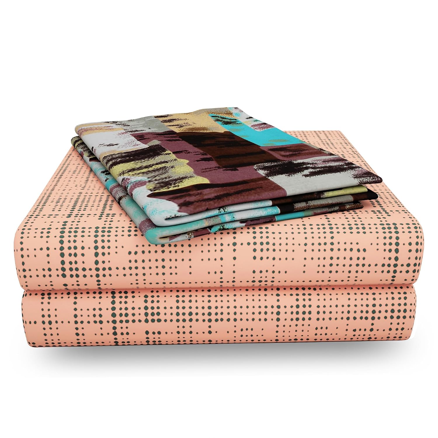 Bedsheets For Double Bed With 2 Pillow Covers - 88 X 100 Inches, Peach | Ideal For Home Decor, Guest Home, Hotel
