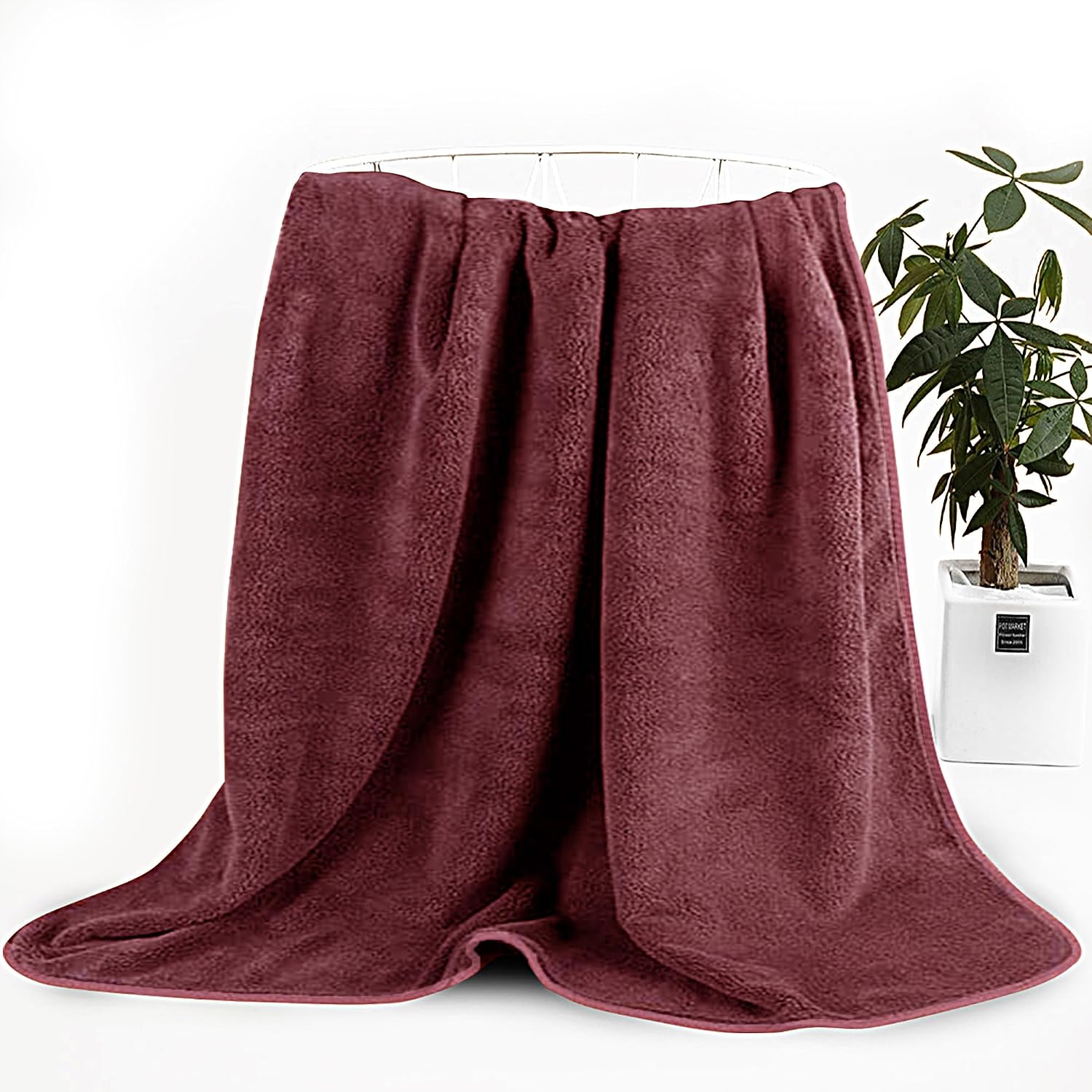 Story@Home Large Size Bath Towel 500 Gsm | Microfiber Bath Towels Perfect For Everyday Use (Wine)