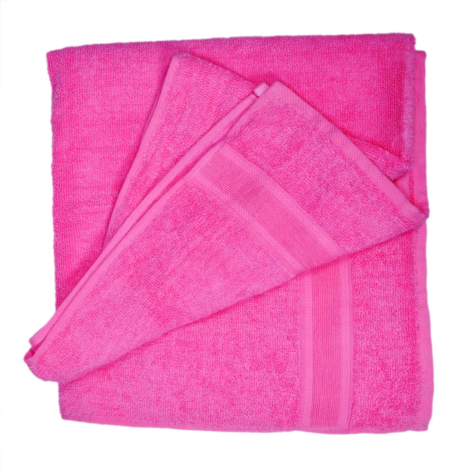 Space Fly Premium Plain Cotton Bath Towels 400 Gsm | Highly Absorbent, Big Size Bath Towel (Pink)