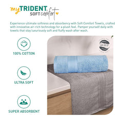 Mytrident Soft Comfort Air Rich 100% Cotton Bath Towel 1000 Gsm | Highly Absorbent Towels For Men & Women Bath Towel (Charcoal & Allure) - 2 Pcs