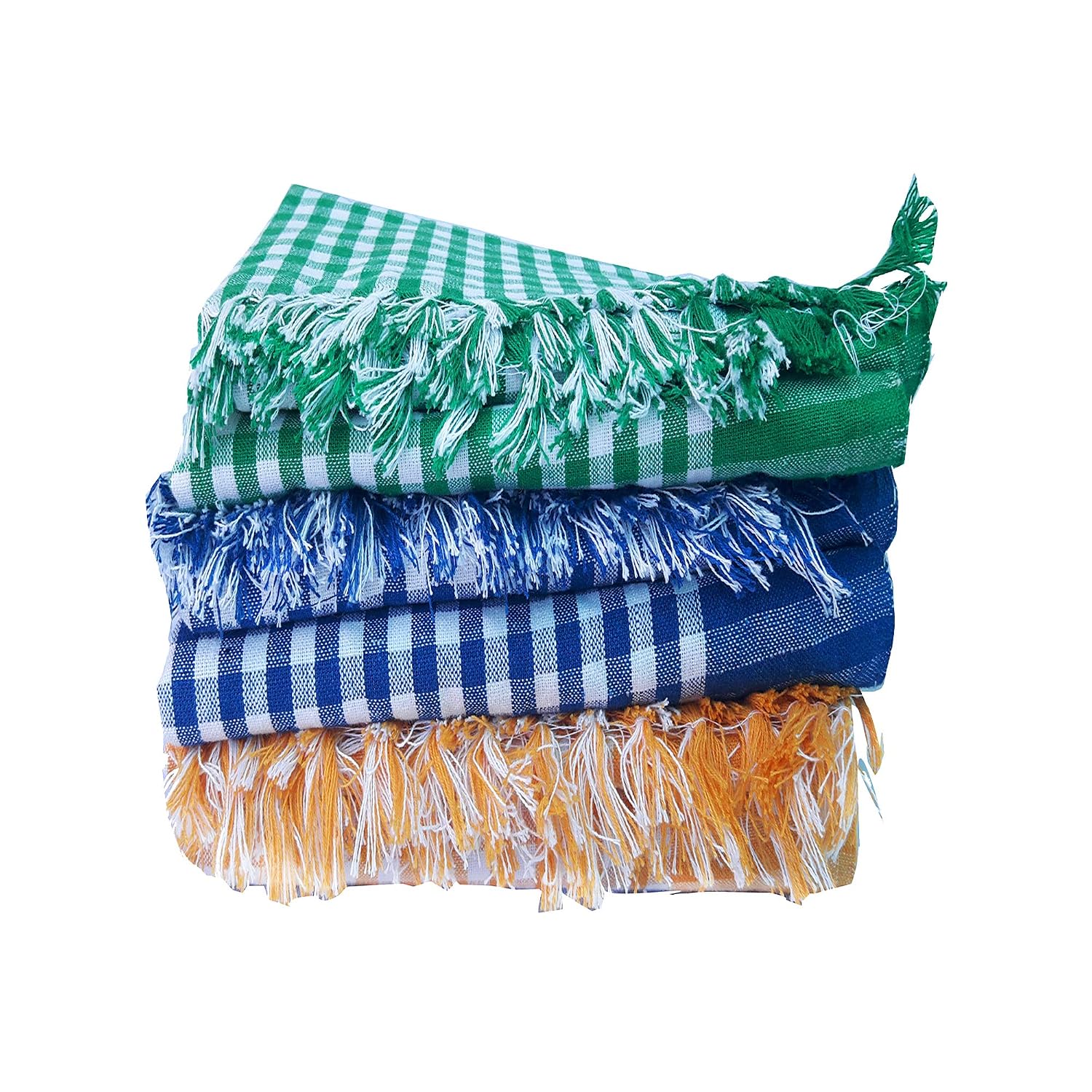 Sai Balaji 100% Pure Cotton Handloom Towels 800 Gsm With 1 Year Guarantee Xxxl Size Heavy Quality | Multi Color (Pack Of 3)