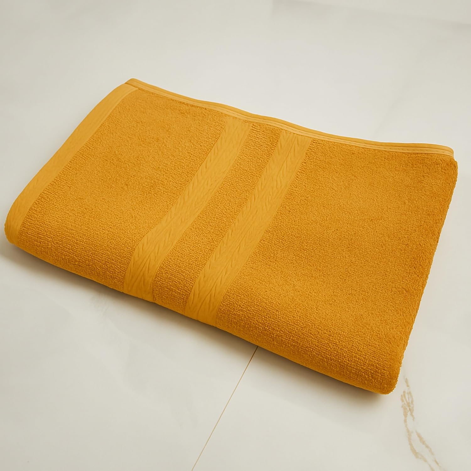 Siya Fashion Cotton Bath Towel 1000 Gsm | Ultra Soft Absorbent Quick Dry Lightweight & Durable Fabric Perfect For Home, Gym, Travel & Everyday Use (Camel) - Pack Of 2