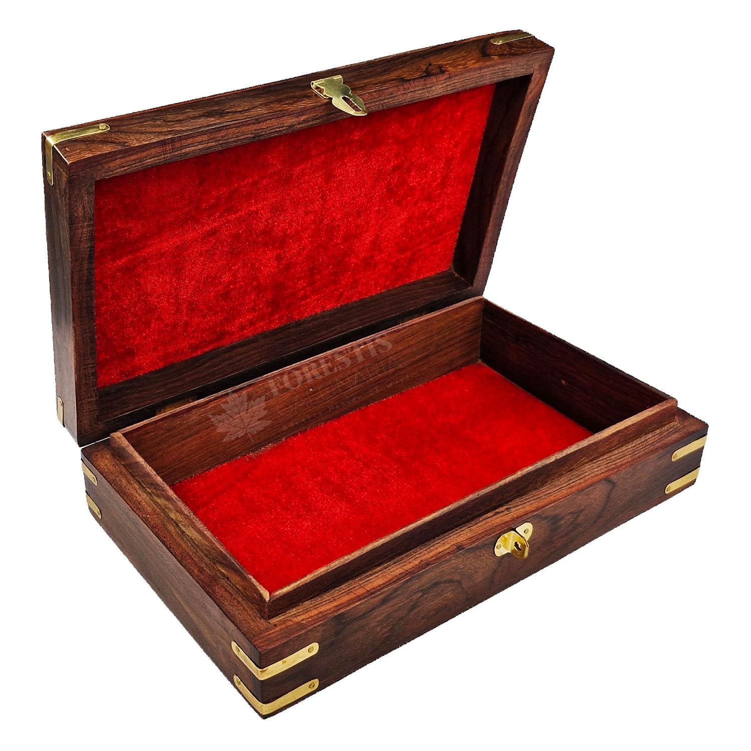 Exquisitely Hand Brass - Filled Wooden Om Box For Good Luck | Jewellery Box, Handmade Decorative Case, Kit 10 X 6 Inches, Om, Colour - Brown
