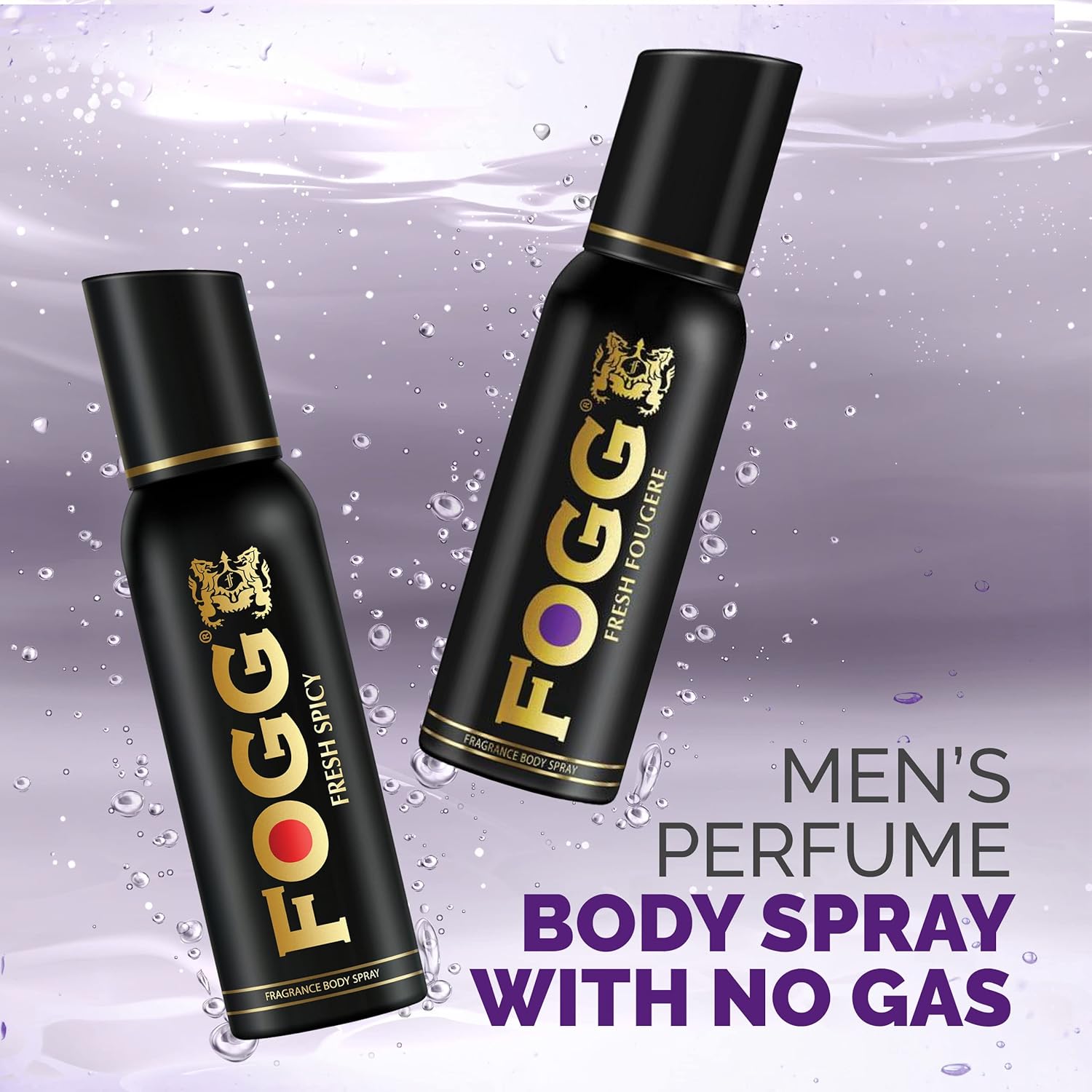 Fogg Fresh Fougere & Spicy Premium No Gas Deodorant For Men | Long-lasting Perfume Body Spray 120ml Each 4 Fl.oz.