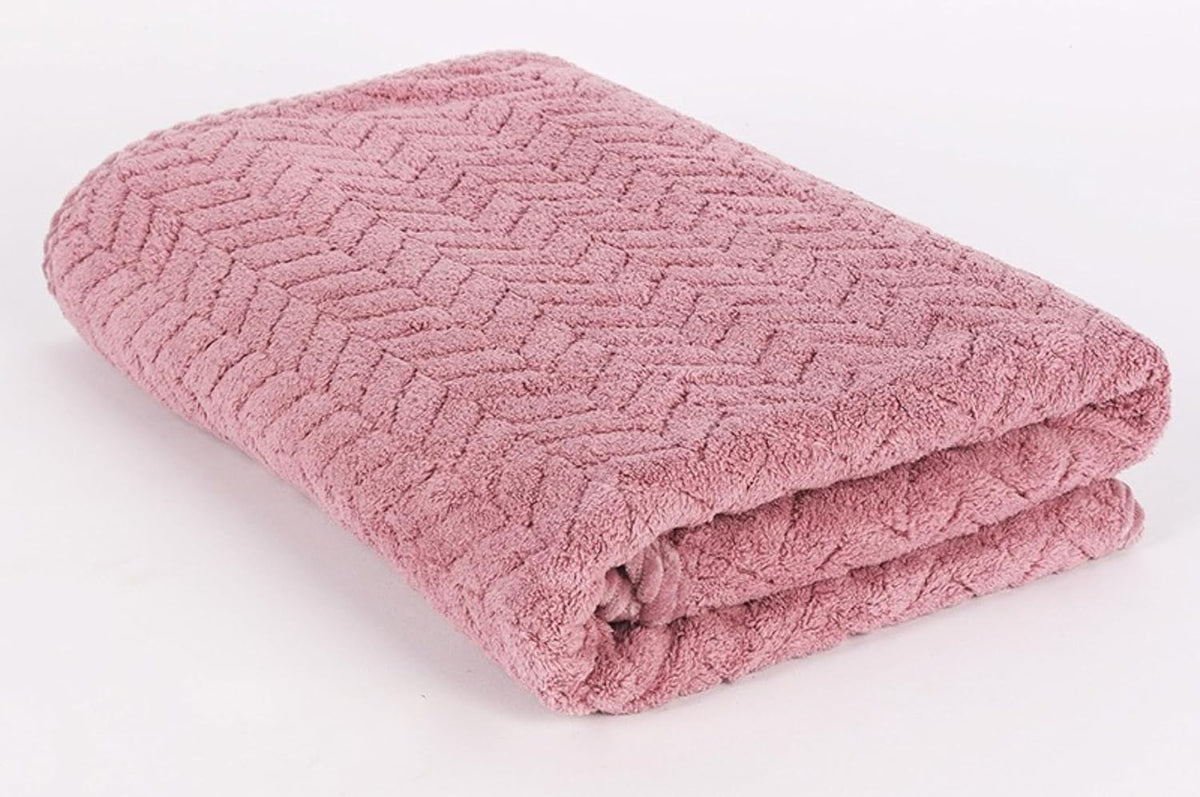 Maxoshine Microfiber Bath Towels 310 Gsm Large Size-Super Soft Coral Fleece Bathing Towel With Hook Quick Dry Super Absorbent-Bath Towel For Men & Women (Pink)