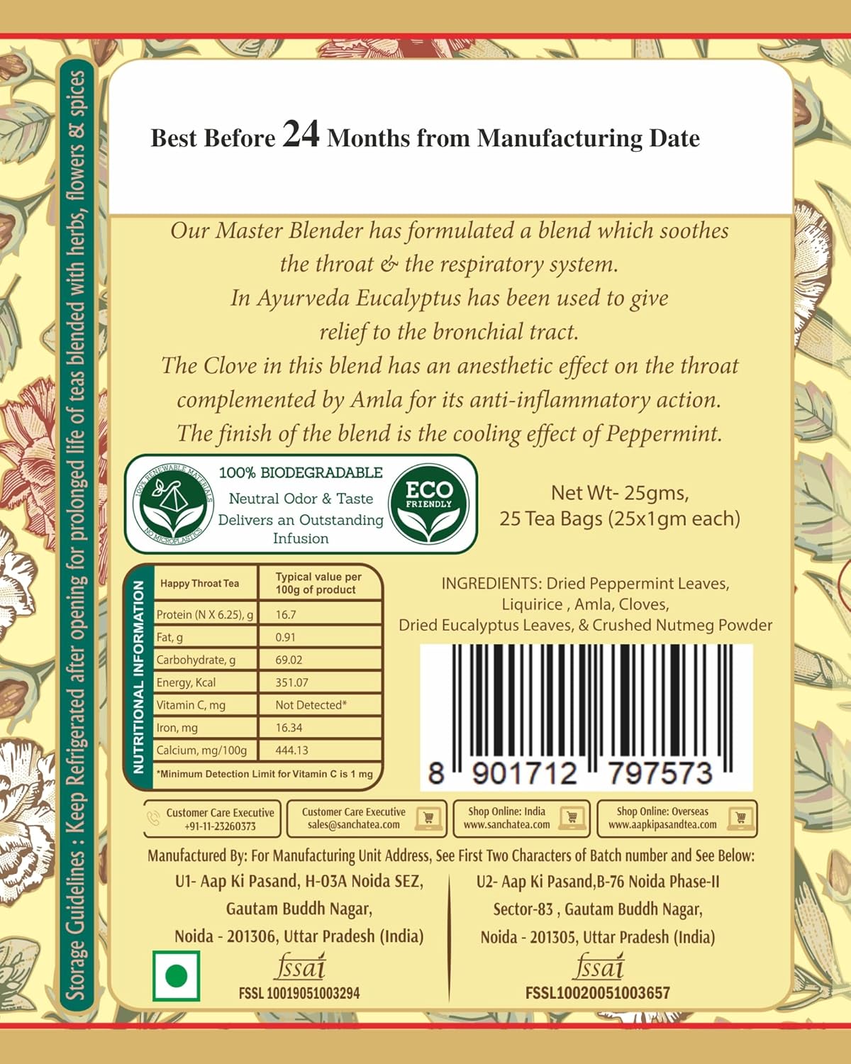 San-Cha Happy Tea Combo Pack Of 3 - Happy Tummy + Happy Hair + Happy Throat Herbal Tea Bags, 75 Pyramid Tea Bags | Zero Caffeine, Environment Friendly