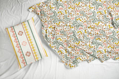 King Size Printed Bedsheet For Double Bed 2 Pillow Cover - 72 X 78 Inches, Multicolor | All Around Elastic Fitted - Ultra Soft & Breathable