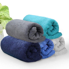 Heelium Bamboo Hand Towel 1000 Gsm | Ultra Absorbent & Anti-Bacterial | 3x Softer Than Cotton Towels (Light Grey, Blue, Grey, Teal, Iris) - Pack Of 5