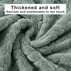 Housse Microfiber Nova Coral Fleece Face Towel 600 Gsm | Ultra Soft Super Absorbent Towels For Gym, Yoga & Beach (Green) - Pack Of 4