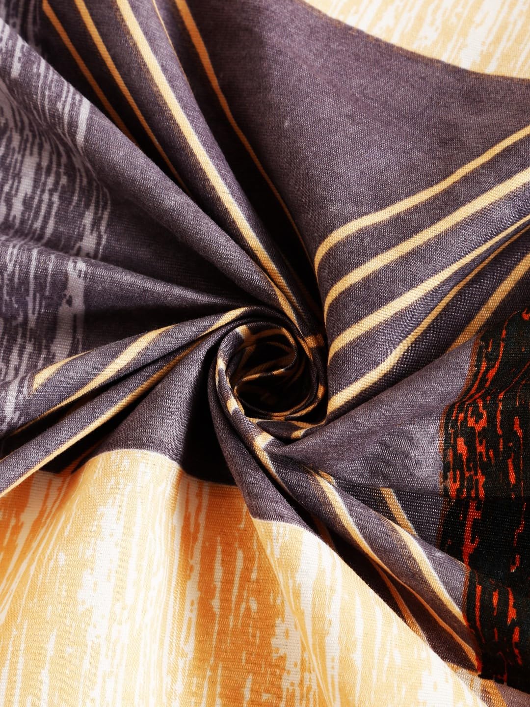 144 TC Microfiber Single Bedsheet With 1 Pillow Cover - 55 X 86 Inches, Rust Orange & Cream | Soft To Touch & Comfortable | Natural Resistance To Shrinkage & Wrinkles