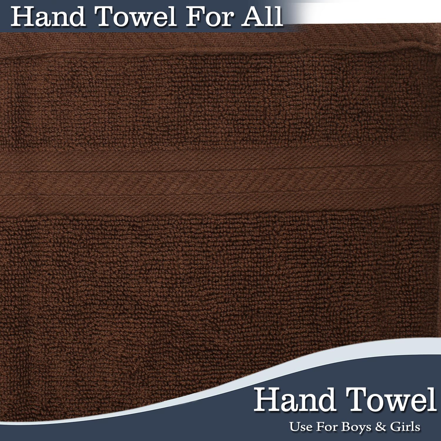 Fresh From Loom Luxury Fur Collection Hand Towel 500 Gsm Napkins Cotton High Absorbency Double Stitched Size (Brown) - Set Of 6