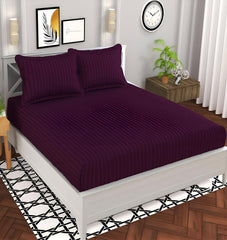Cotton Double Bedsheet With 2 Pillow Cover - 90 X 90 Inches, Wine | Suitable For All Seasons & Easy To Wash | Bedding Set For Daily Use