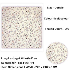 100% Cotton Double Bed Bedsheet Set With 2 Matching Pillow Covers | 90 X 90 Inches, Off White - Ideal For Villas, Guest Houses, & Daily Home Use Double Bedsheet