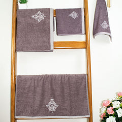 Rangoli 100% Bamboo 2 Bath & 2 Hand Towels 850 Gsm | Large Size Ultra Soft, Quick-Absorbent & Eco-Friendly Towels - Ash Brown