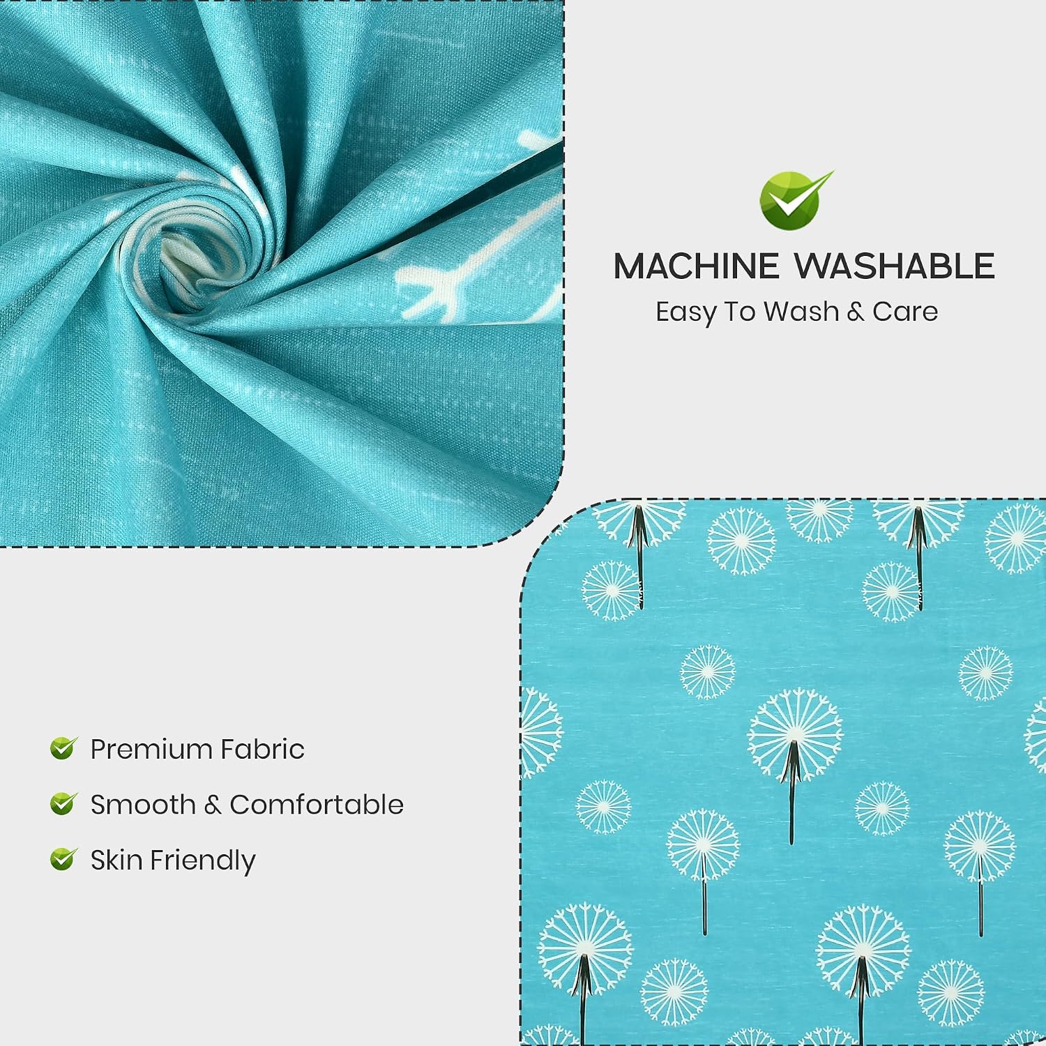 Bedsheet For Double Bed Queen Size With 2 Pillow Cover - 100 X 100 Inches, Turquoise | Perfect For Gifting On Weddings Bedsheet