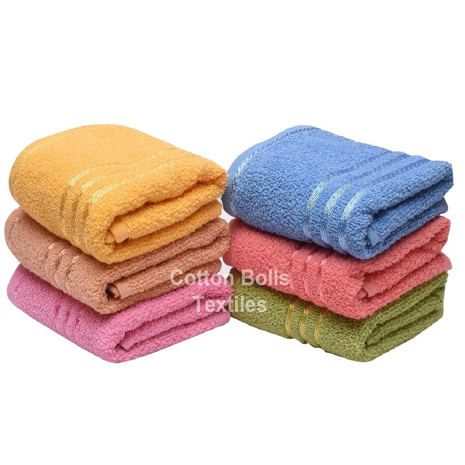 Cotton Bolls Textiles Cotton Hand Towel 520 Gsm | Multipurpose Napkins Kitchen Towel Wash Basin Gym Yoga (Set Of 6)