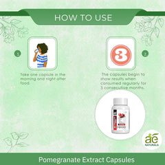 Ae Naturals Pomegranate Extract Capsules Promotes Healthy Skin, Regulates Blood Pressure, Powerful Antioxidant | 60 Capsules 100gm 0.2lbs
