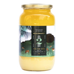 Premium Gir Cow A2 Ghee By Back2Basics | Rich In Nutrients & Protein Fiber Healthy Pure Desi Ghee Good For Weight Loss | (1 Litre) 33.8 Ounce | Jar Pack