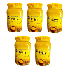 Natural Desi Ghee By Prema | Homemade Rich In Taste & Nutrients Desi Ghee Perfect For Cooking, Frying | 5 Litre (1 Litr * 5) 169.0 Ounce | Jar Pack
