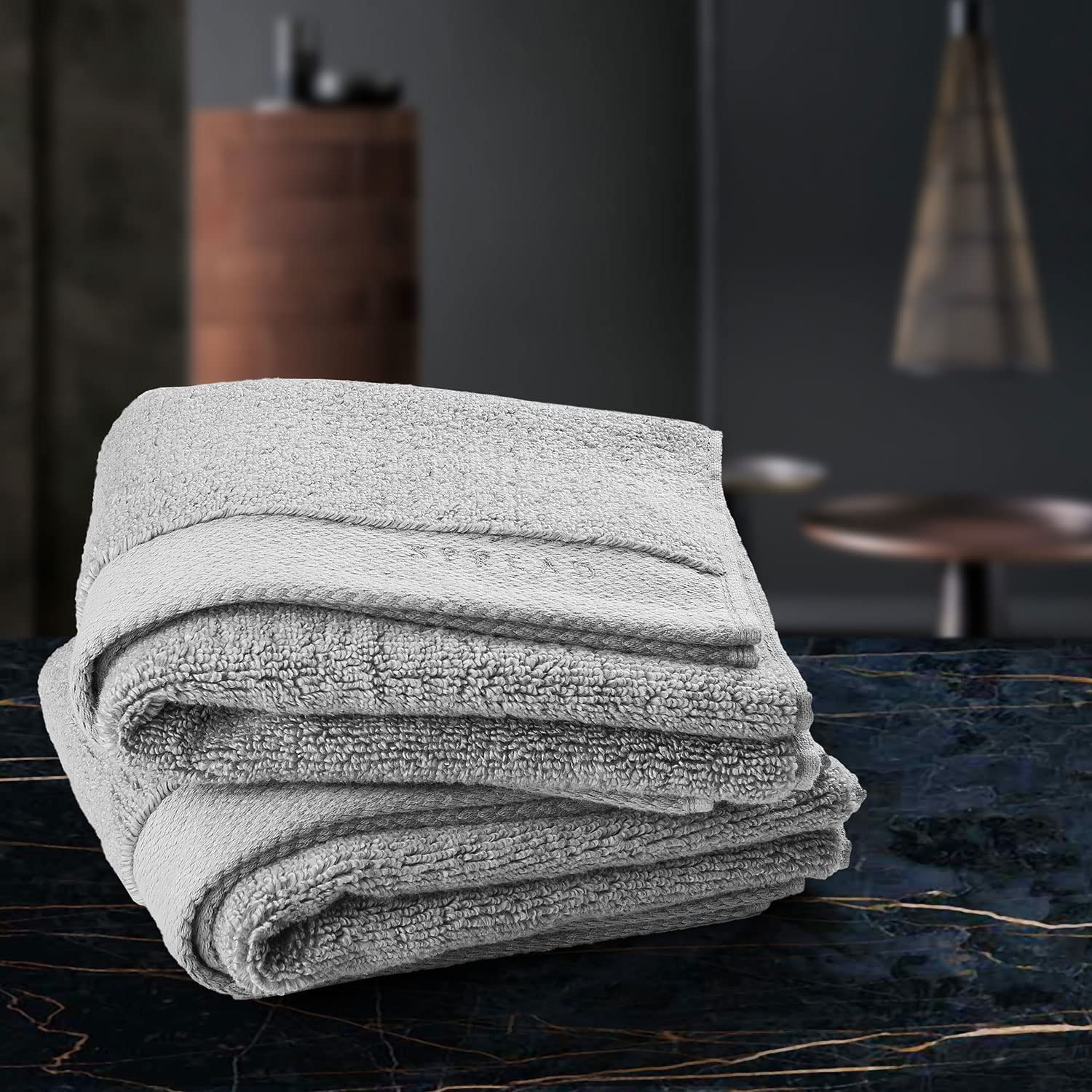 Spread Spain Resort Luxury Cotton Hand Towel 750 Gsm Maximum Softness & Absorbency, Ultra-Durable For Luxury Hotel & Spa Quality Hand Towel- Fog (2 Piece)
