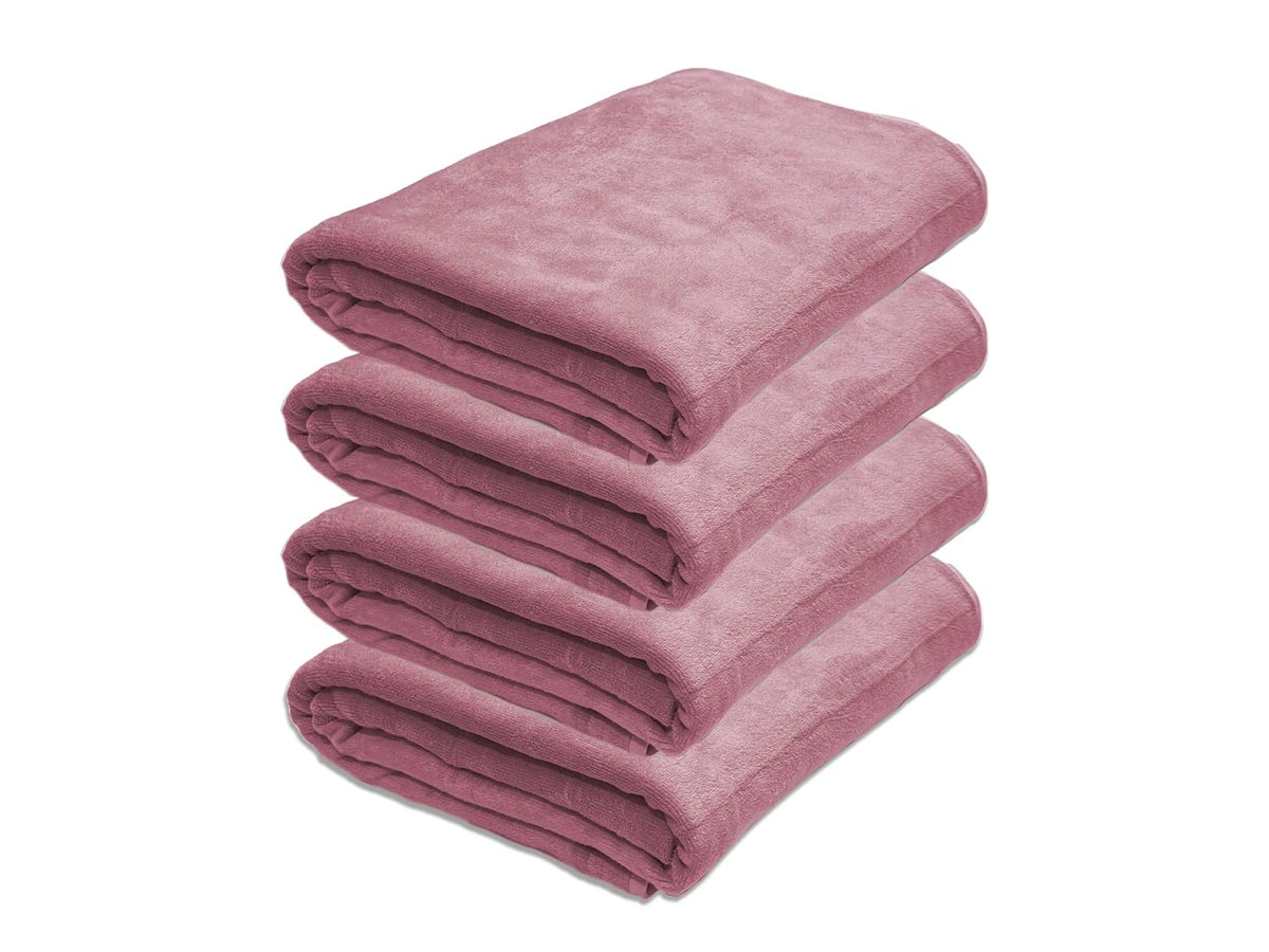 Black Gold Ultra Soft Bath Towel 2 Kg | Premium Microfiber, Quick Dry, Highly Absorbent, Oversized Bath Towel Pool, Spa, Travel & Hotel Use (Mauve Pink)- Pack Of 4