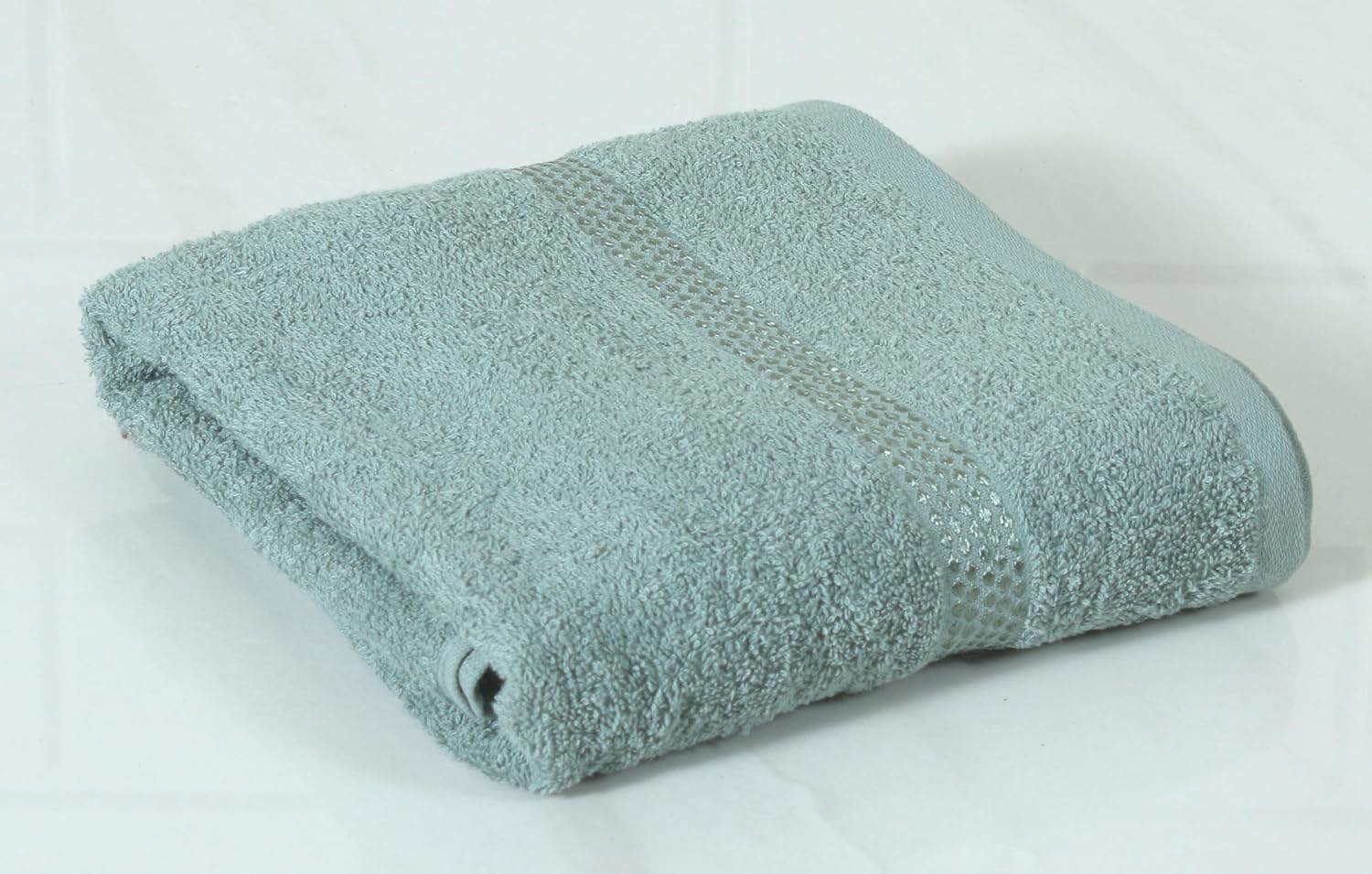Fash Home International Quick Dry Star Border Bath Towel 500 Gsm | Soft & Absorbent Solid Bath Towel Lightweight & Skin-Friendly Towel For Everyday Use (1 Pcs) - Olive Green