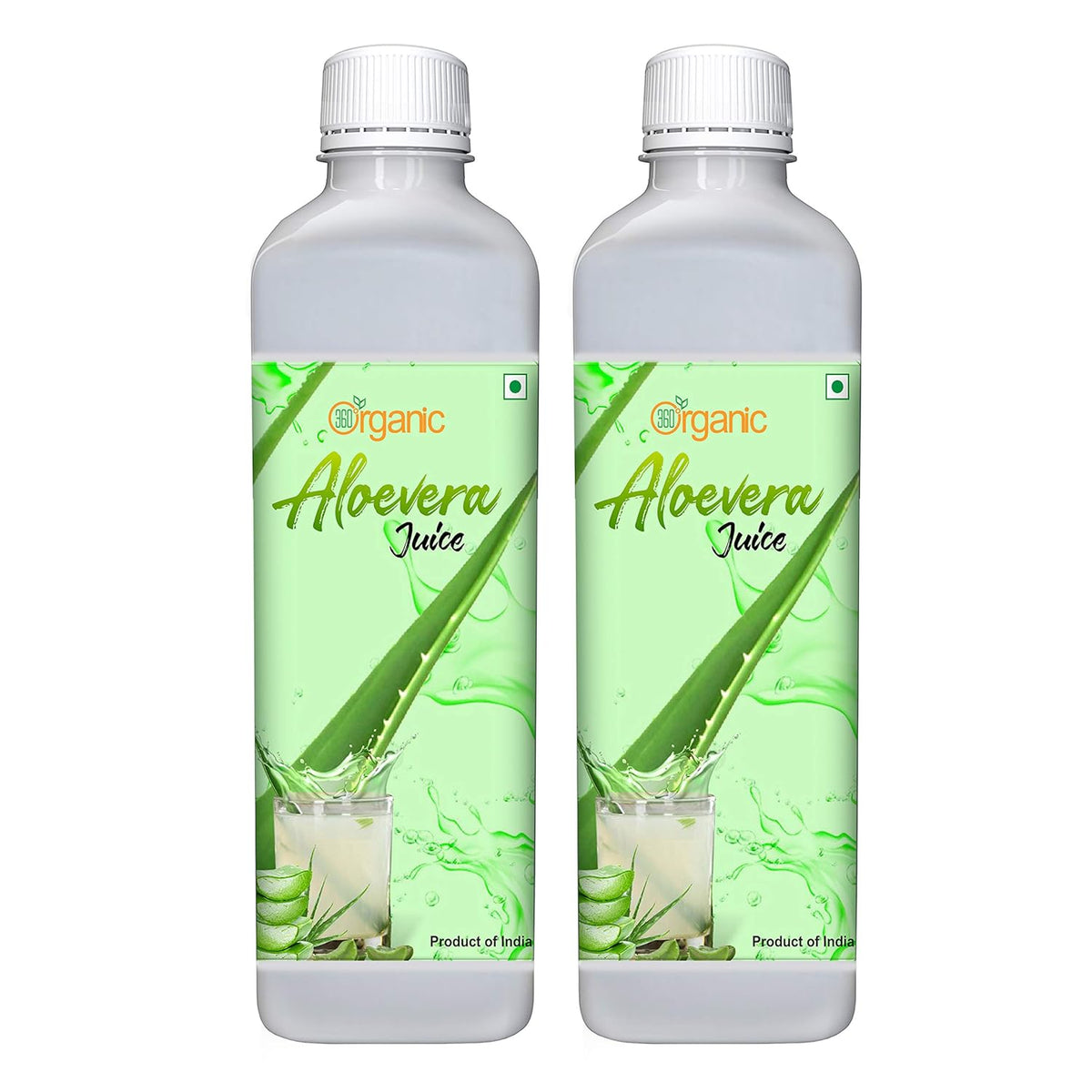 360 Degree Organic Aloe Vera Juice For Skin And Hair No Added Sugar, Rich In Vitamins, Minerals & Antioxidants | 500ml 1.1lbs Each Pack Of 2