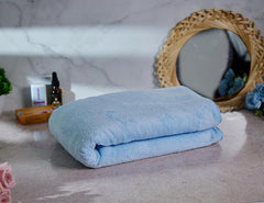 Fezora Microfiber Bath Towels 500 Gsm | Large Size Bath Towel- Super & Absorbent With Hook Quick Dry Towel For Men & Women (Light Blue)