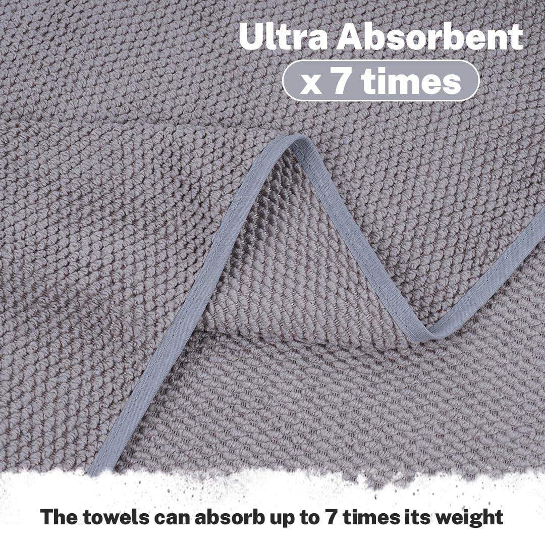 Fezora Microfiber Contler Bath Towels 700 Gsm | Large Size Bath Towel Soft & Absorbent Bath Towel For Men & Women (Light Pink & Grey)- Pack Of 2
