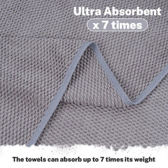 Fezora Microfiber Contler Bath Towels 700 Gsm | Large Size Bath Towel Soft & Absorbent Bath Towel For Men & Women (Light Pink & Grey)- Pack Of 2