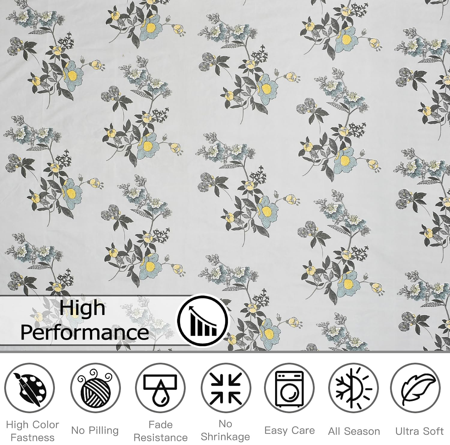 Bedsheet For Double Bed Queen Size With 2 Pillow Cover - 100 X 100 Inches, Grey & Black | Perfect For Gifting On Weddings Bedsheet