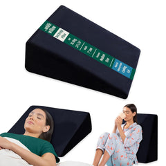 Bed Wedge Pillow For Sleeping, Back Support Pillow, Black, XL King Size - 24 X 24 X 7 Inch | Acid Reflux, Gerd, Leg Elevation - Cooling Gel Memory Foam & HR Foam Pillow | For Pain Relief
