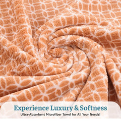 Heart Home Microfiber Soft Face Towels 700 Gsm | Quick Dry & Absorbent Hanging Hand Towels Circle - Golden (Pack Of 3)