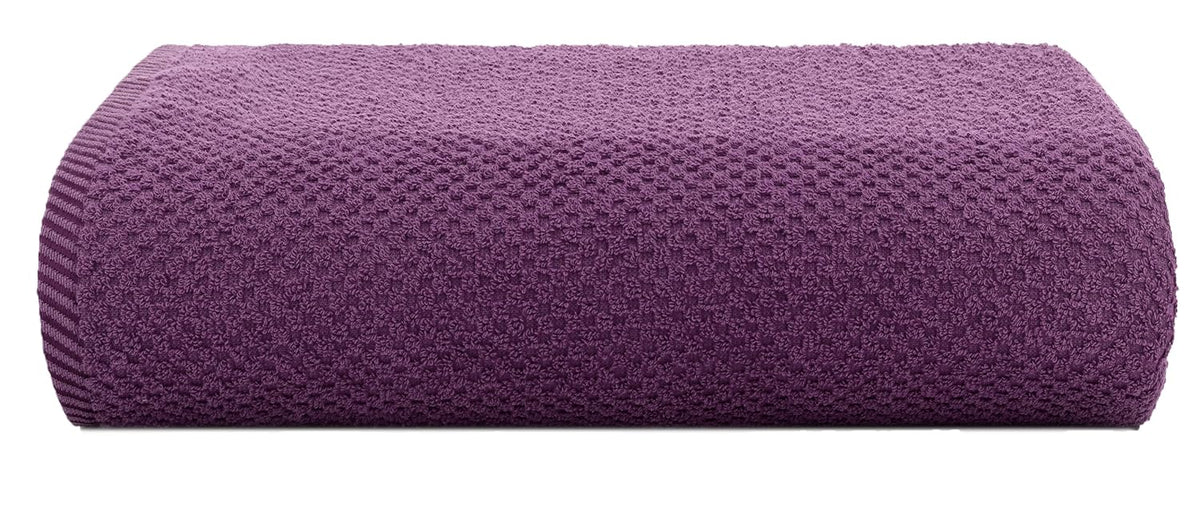 Casa Copenhagen Egyptian Cotton Popcorn 1 Pcs Large Bath Towel 500 Gsm (Dark Purple)
