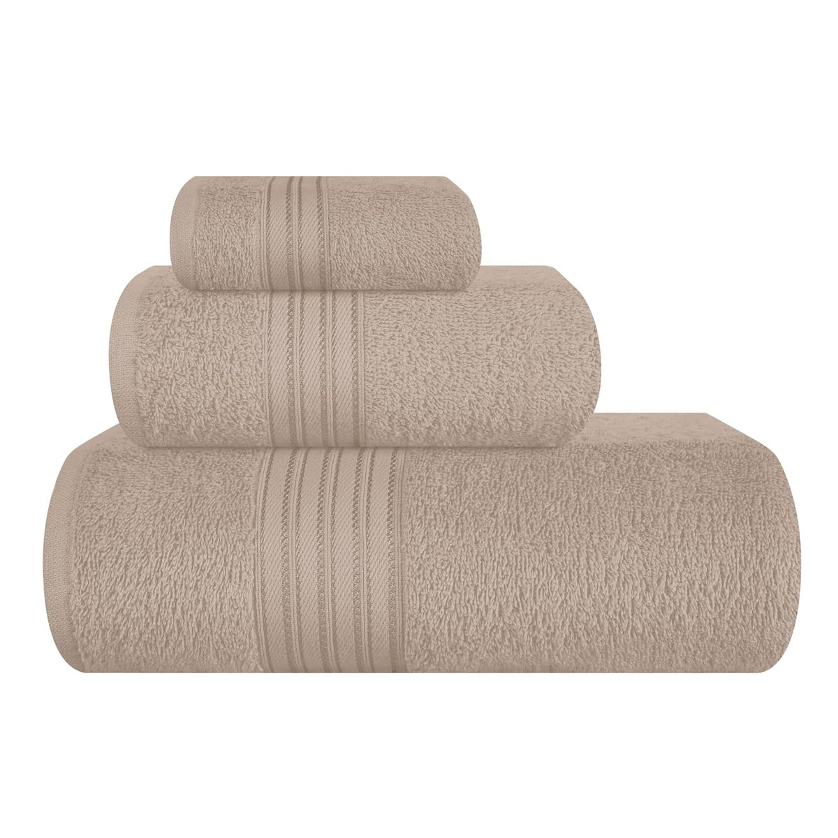 Boutiquo 100% Cotton Bath, Hand & Face Towel 900 Gsm | Eco-Friendly Towels For Men & Women, Ultra Soft & Highly Absorbent - Tan (Pack Of 3)