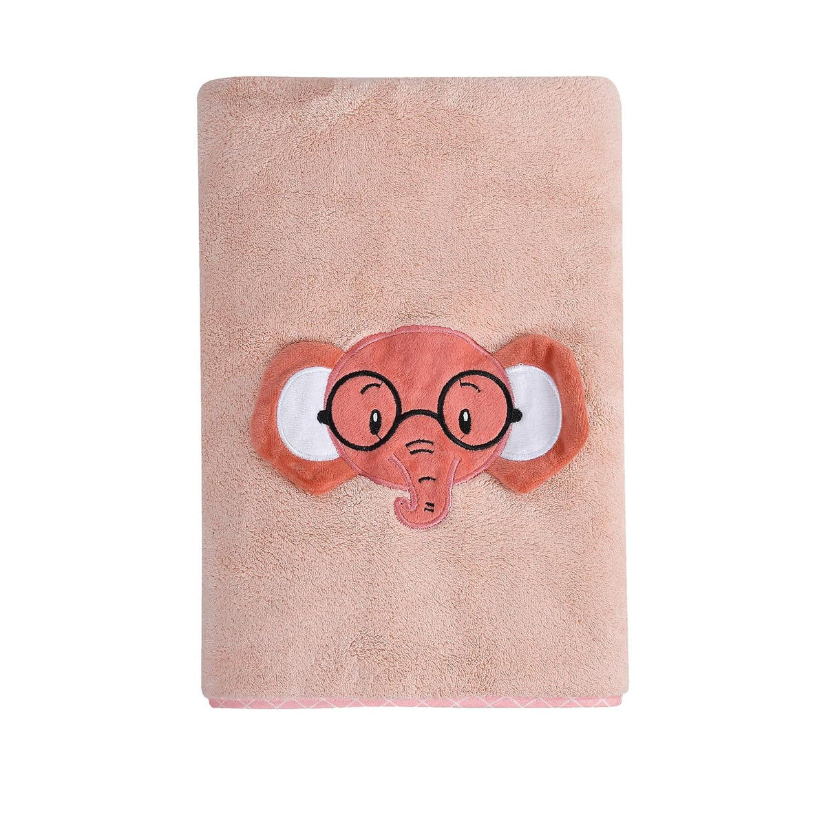 Urbanleaf Premium Microfiber Kids Bath Towels 300 Gsm | Quick Drying Towels For Unisex Kids Cartoon Print Baby Towel (Peach) 250 Tc