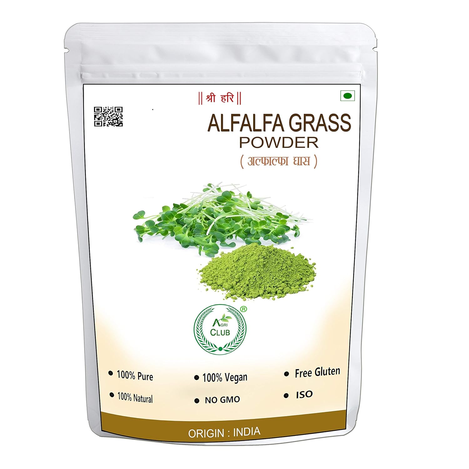 Shri Hari Agri Club Alfalfa Grass Powder All - Natural And Farm - Fresh, No Added Chemicals, Polish & Colors | 1 Kg 2.2lbs