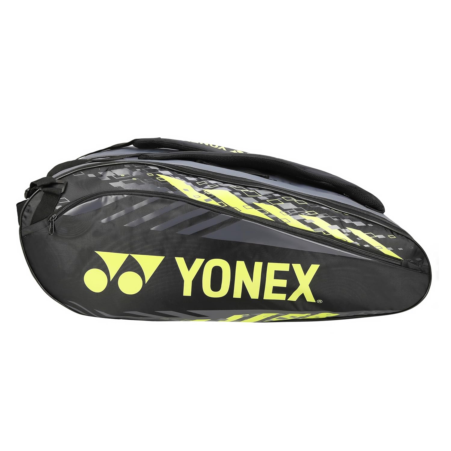 Yonex Badminton Racquet Bag 2326, Colour - Black Light Lime, Closure Type - Zipper, Material - Polyurethane