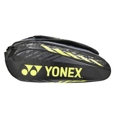 Yonex Badminton Racquet Bag 2326, Colour - Black Light Lime, Closure Type - Zipper, Material - Polyurethane