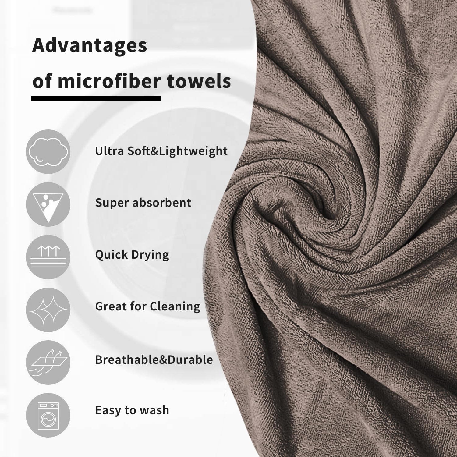 Sassoon Venir Microfiber Bath Towel 350 Gsm | Ultra Soft Material, Towel Medium Size For Women (Sandstone)