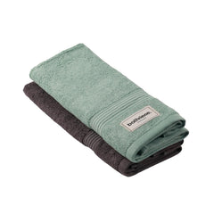 Bathriene Bamboo Hand Towels 400 Gsm | Ultra Soft & Absorbent Towel For Gym, Travel, Sports & Yoga (Midnight Grey & Garden Green) - Set Of 2