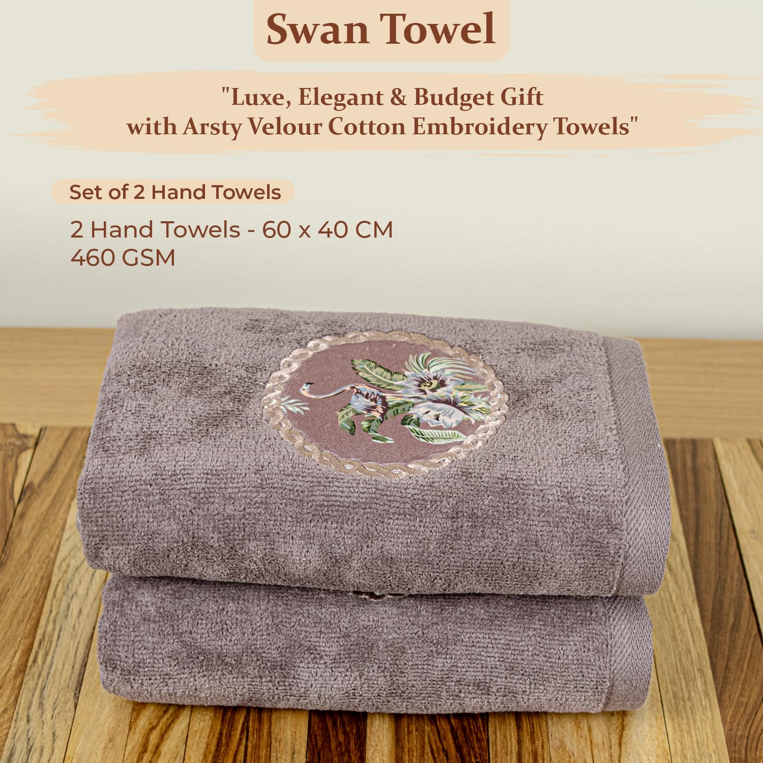 Akiko Home Prima Dream 100% Cotton Hand Towels 400 Gsm | Soft, Absorbent & Durable, Cotton Hand Towel | Pack Of 2 (Bluegrn)