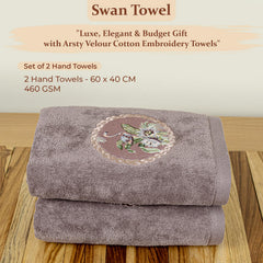Akiko Home Prima Dream 100% Cotton Hand Towels 400 Gsm | Soft, Absorbent & Durable, Cotton Hand Towel | Pack Of 2 (Bluegrn)