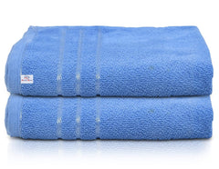Kuber Industries Premium Bath Towel 1000 Gsm | Super Soft, Fluffy & Absorbent Cotton Bath Towel Perfect For Daily Use (Blue) - Pack Of 2