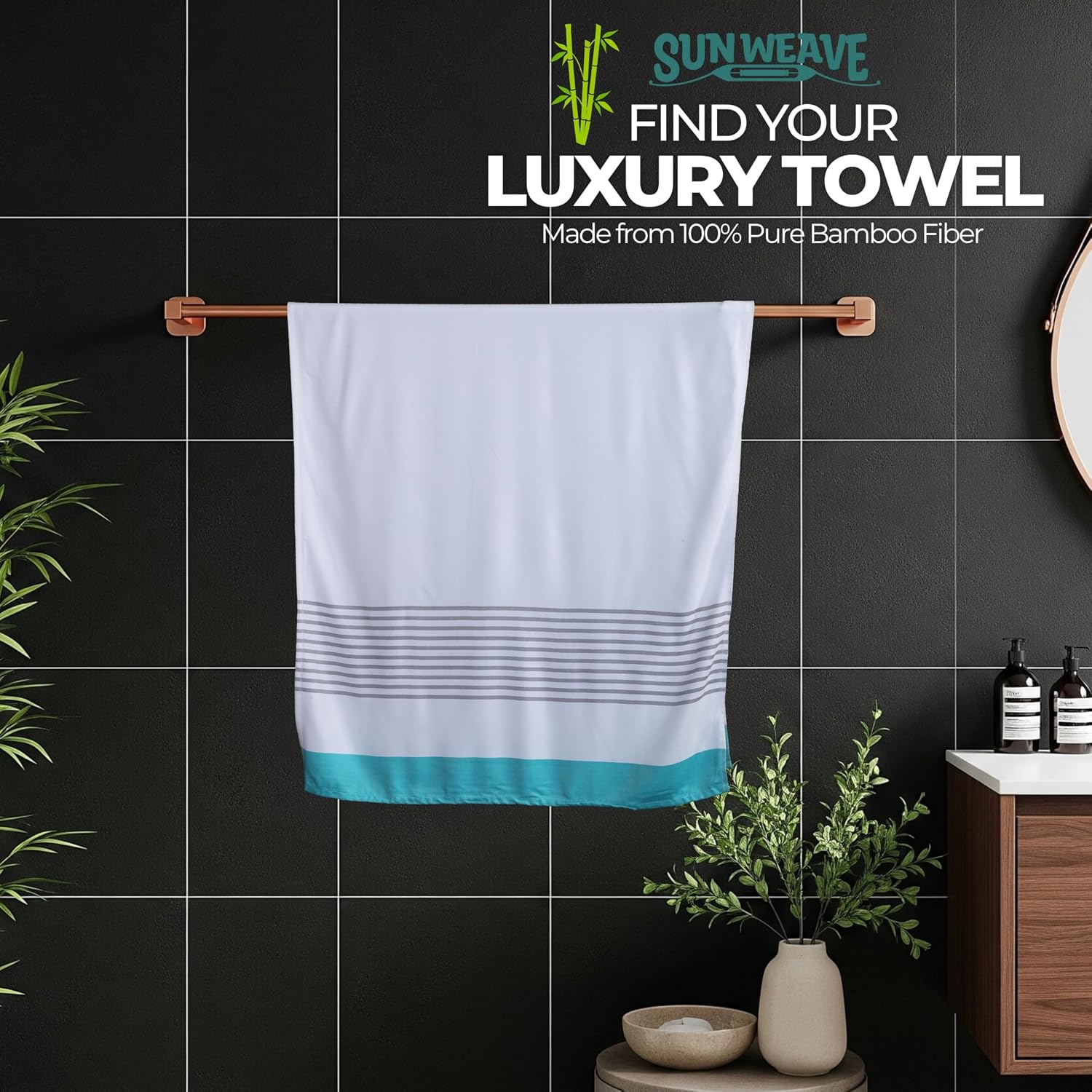 Sun Weave Bamboo Towels For Bath Large Size Men | Bathing Towel For Women | Quick Dry Light Weight Travel Towel