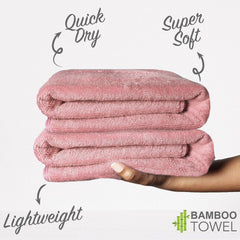 Heelium Bamboo Bath Towel | Lightweight & Quick Drying | Ultra Absorbent Towel 400 Gsm | Pack Of 1 - Peach