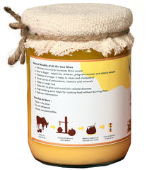 Natural A2 Gir Cow Bilona Ghee By Krushang | Traditionally Hand Churned Bilona Method Healthy Pure Desi Ghee Helps In Bones Health | (500ml) 16.9 Ounce | Jar Pack